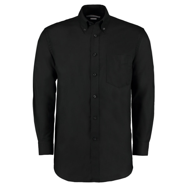 Kustom Kit Herr Oxford Klassisk långärmad skjorta 16in Svart Black 16in