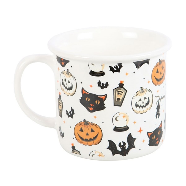 Something Different Spooky Cat And Pumpkin Mug One Size Vit/Svart/Orange White/Black/Orange One Size