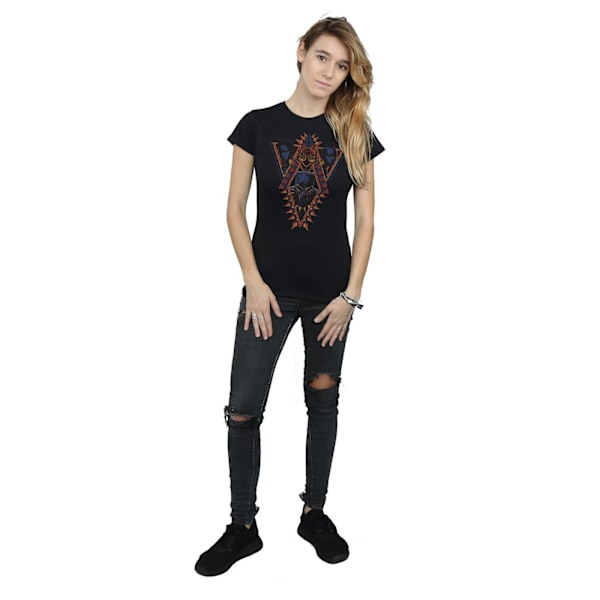 Marvel Womens/Ladies Black Panther Tribal Heads Bomull T-shirt Black L