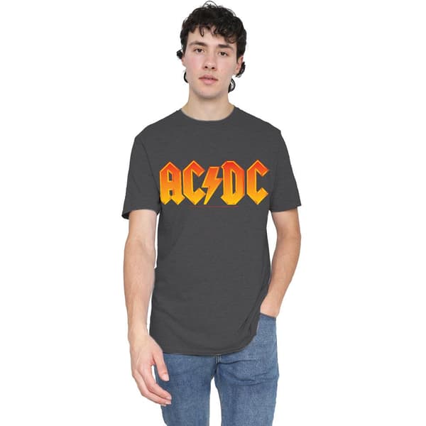 AC/DC Unisex Vuxen Logo T-Shirt M Kolgrå Charcoal M