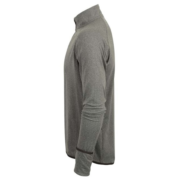 Tombo Herr Långärmad Zip Neck Performance Top M Gråmelerad Grey Marl M