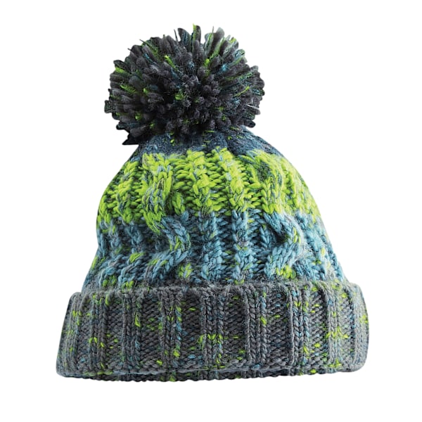 Beechfield Unisex Vuxen Corkscrew Stickad Pom Pom Beanie Hatt O Electric Grey One Size