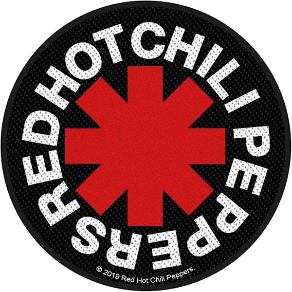 Red Hot Chilli Peppers vävd asterisk-patch, en storlek, svart/röd/ Black/Red/White One Size