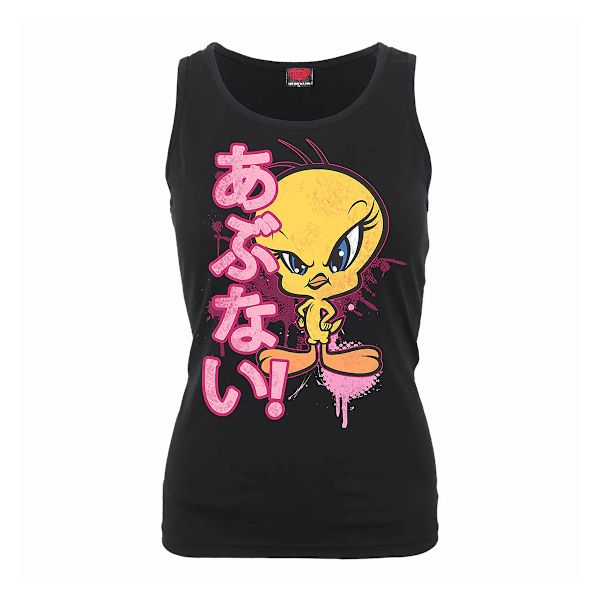 Spiral Direct Dam/Damer Danger Tweety Looney Tunes Tank Top Black S