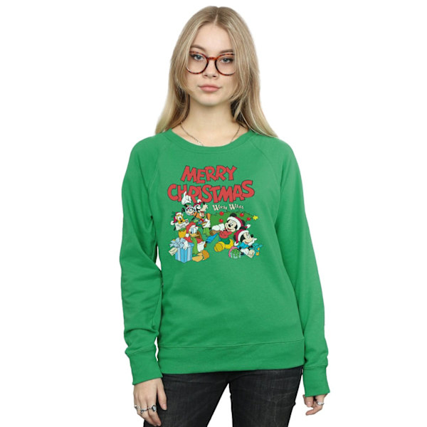 Disney Womens/Ladies Mickey And Friends Winter Wishes Sweatshirt Irish Green S
