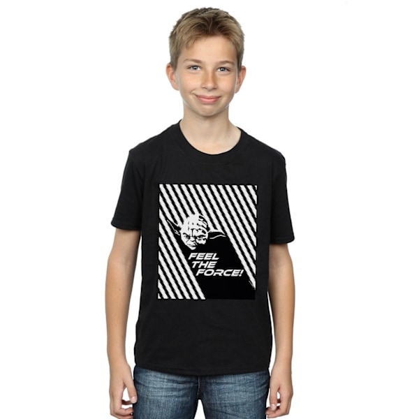 Star Wars Boys Yoda Feel The Force T-shirt 7-8 år Svart Black 7-8 Years