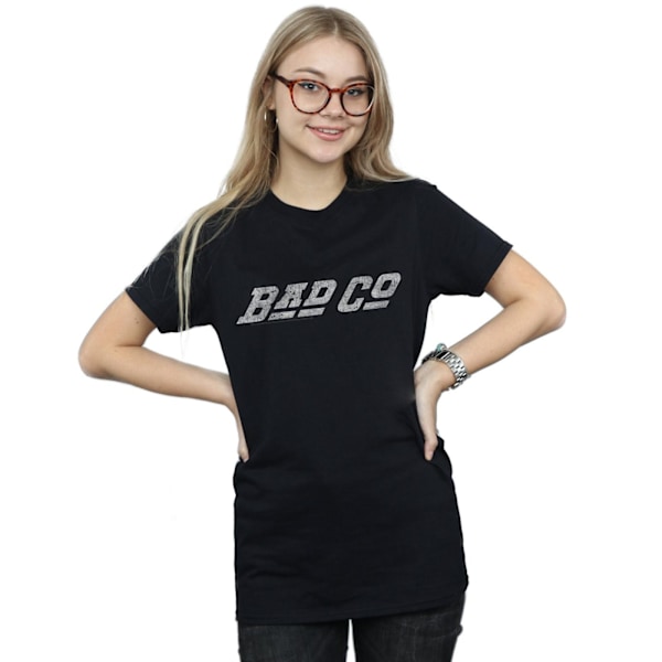 Bad Company Dam/Damer Rak Logotyp Bomull Boyfriend T-Shir Black 3XL