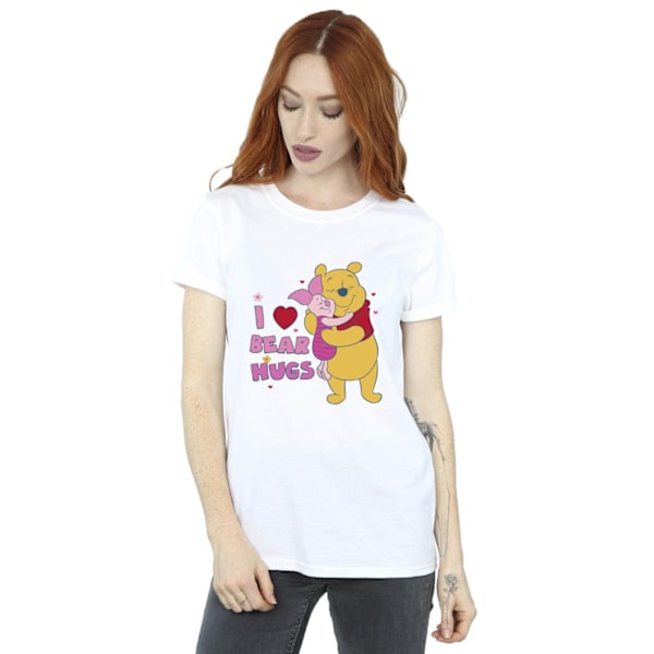 Disney Dam/Damer Winnie The Pooh Big Bear Hugs Bomull Boyfriend T-Shirt M Vit White M