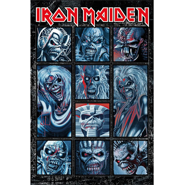 Iron Maiden Ten Eddies Character Collage Poster One Size Grey/B Grey/Black/Red One Size