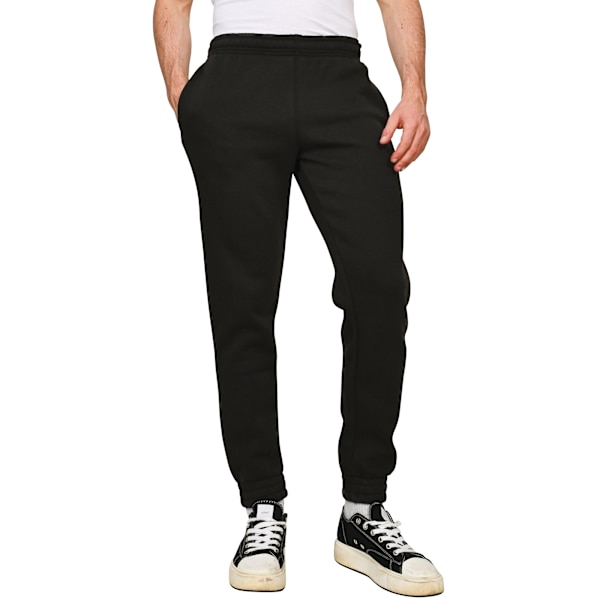 Casual Classics Unisex Vuxen Premium Kammad Bomull Joggingbyxa Black S