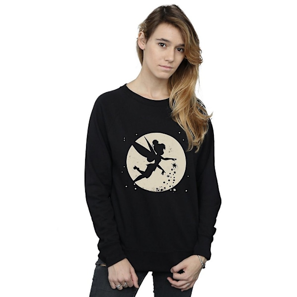 Tinkerbell Dam/Kvinnors Månsweatshirt XL Svart Black XL