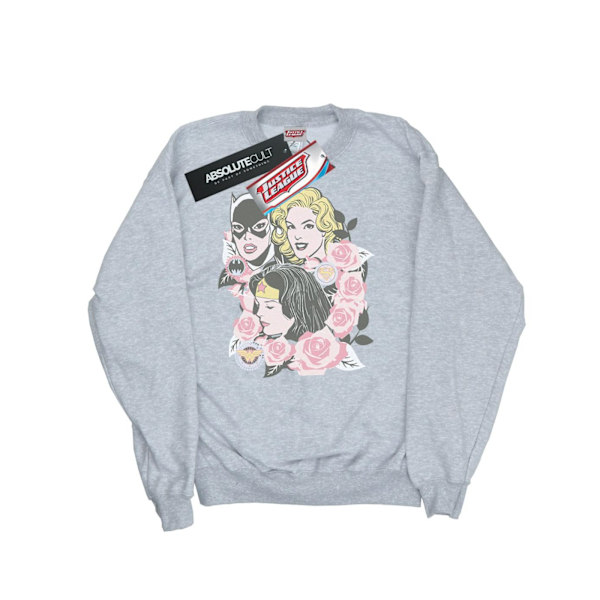 DC Comics Girls Super Powers Blommig Ram Sweatshirt 12-13 År Sports Grey 12-13 Years