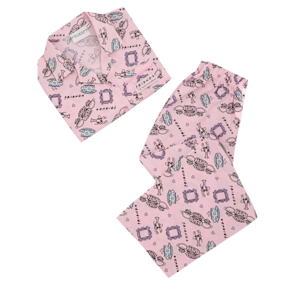 Friends Girls Short-Sleeved Pyjama Set 7-8 Years Pink Pink 7-8 Years