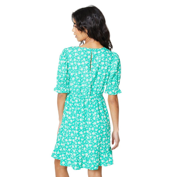 Dorothy Perkins Dam/Dam Floral Volangkant Petite Mini Klänning Green 8 UK