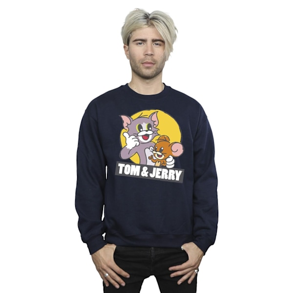 Tom And Jerry Herr Sketch Logo Sweatshirt L Marinblå Navy Blue L