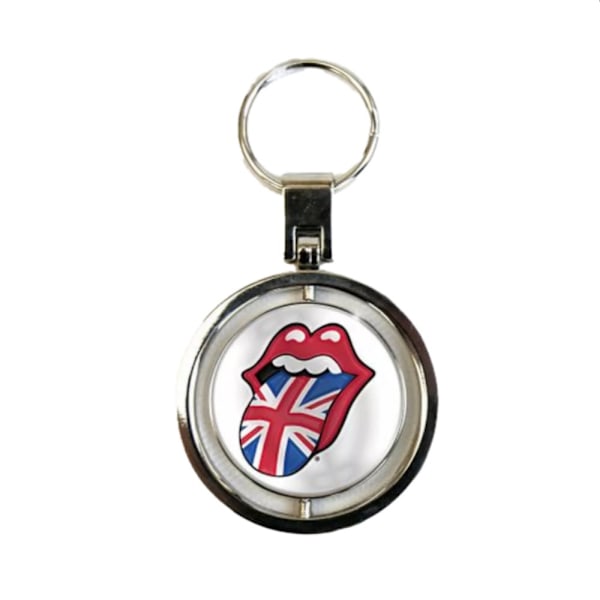 The Rolling Stones UK & US Tongues Spinner Nyckelring En Storlek Röd Red/White/Blue One Size