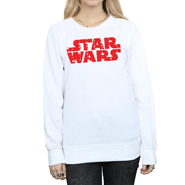 Star Wars Dam/Damer Jul-Logotyp Sweatshirt M Vit White M