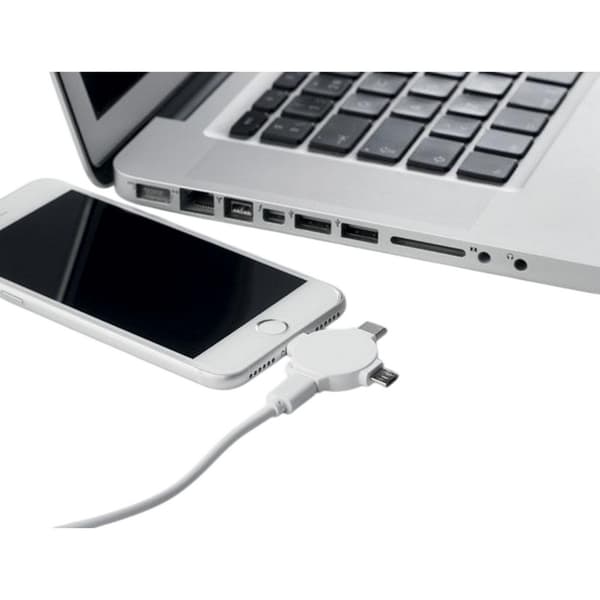 MidOcean Ligo Kabel 3 i 1 Adapter One Size Vit White One Size