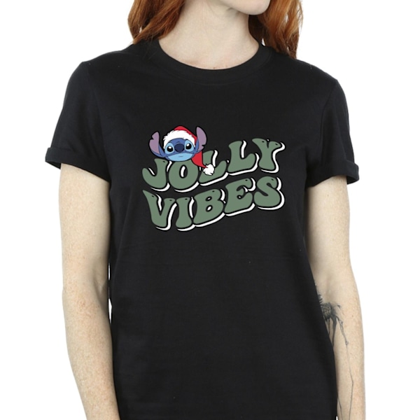 Disney Dam/Kvinnor Lilo & Stitch Jolly Chilling Vibes Bomull Black 4XL