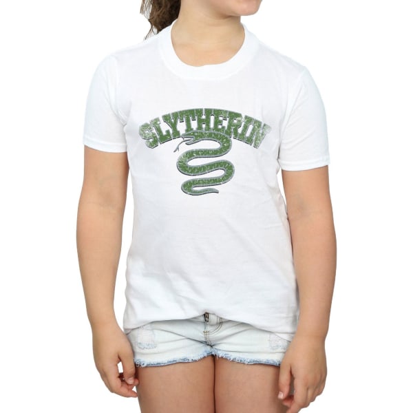 Harry Potter T-shirt för flickor med Slytherins sportemblem, bomull, 12-13 år White 12-13 Years