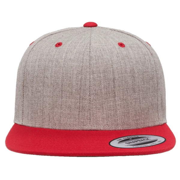 Yupoong The Classic Premium Snapback 2-Tone Cap One Size H Heather/Red One Size