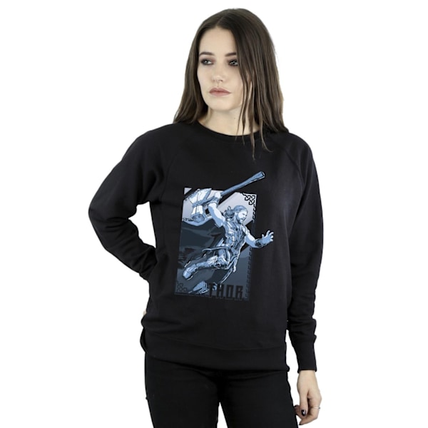 Marvel Dam/Kvinnor Thor Love And Thunder Attack Sweatshirt M Black M