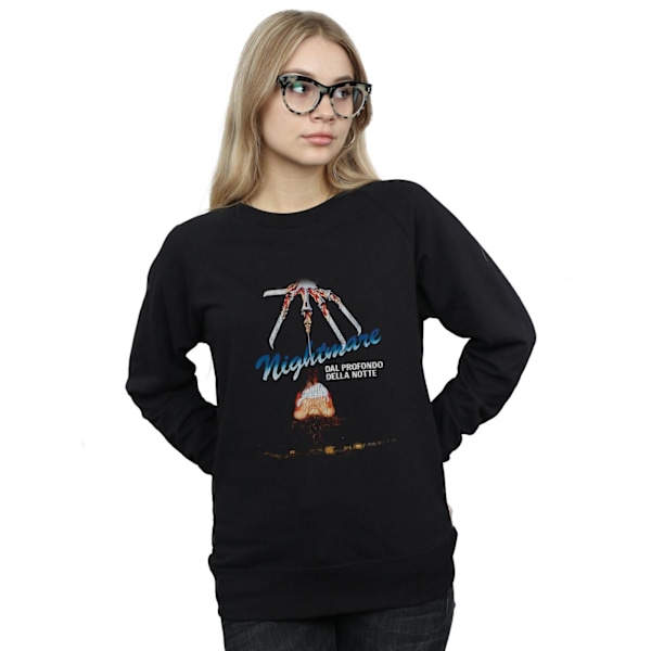 A Nightmare On Elm Street Dam/Damer Italiensk Filmaffisch Sweatshirt XXL Svart Black XXL