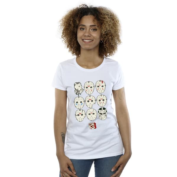 Fredagen den 13:e Dam Jason Masks T-shirt i bomull M Vit White M