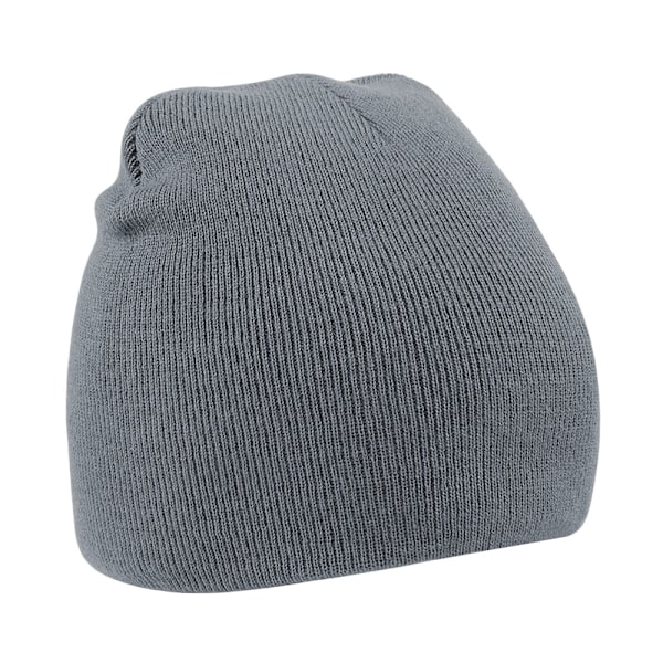 Beechfield Plain Basic Knitted Winter Beanie Hat One Size Graph Graphite Grey One Size