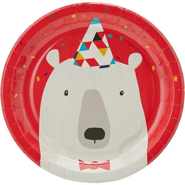 Procos Arctic Paper Party Plates (8-pack) One Size Vit/Röd White/Red One Size