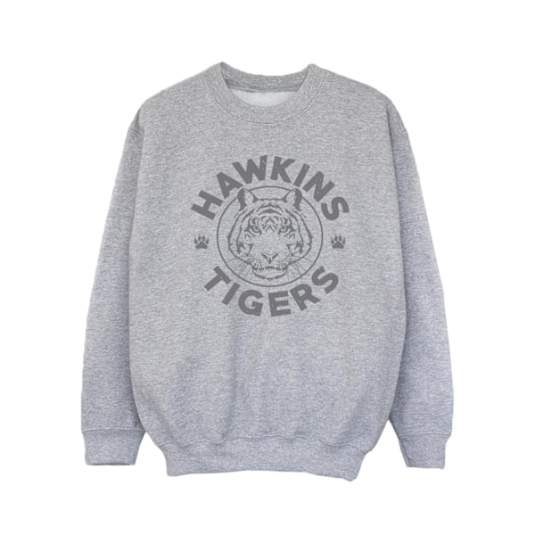 Netflix Girls Stranger Things Hawkins Grå Tiger Sweatshirt 7-8 Sports Grey 7-8 Years