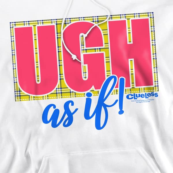 Clueless Herr Ugh As If Hoodie XL Vit White XL