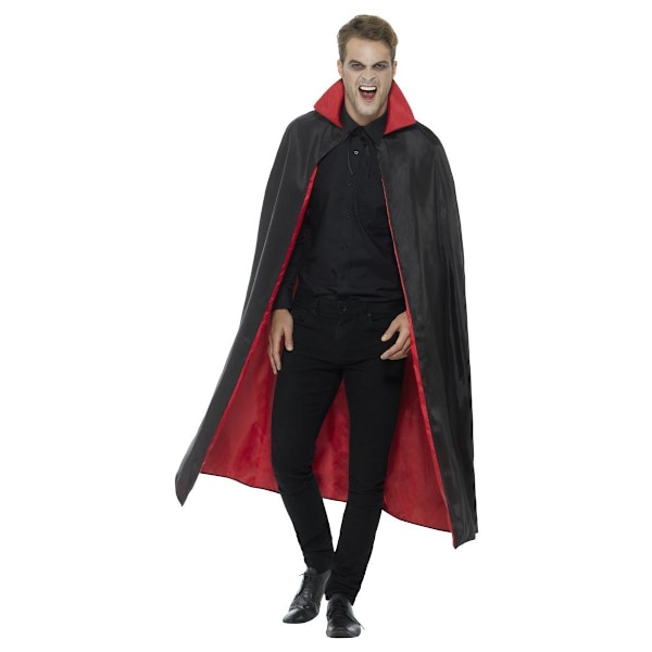 Smiffys Unisex Vuxen Vampyr Vändbar Cape One Size Svart/Röd Black/Red One Size
