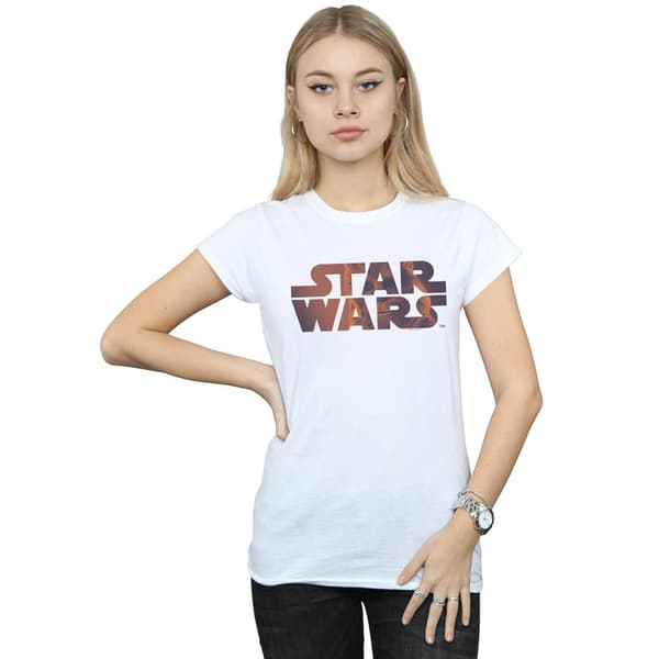 Star Wars Dam/Dam Chewbacca Logotyp Bomulls T-shirt S Vit White S