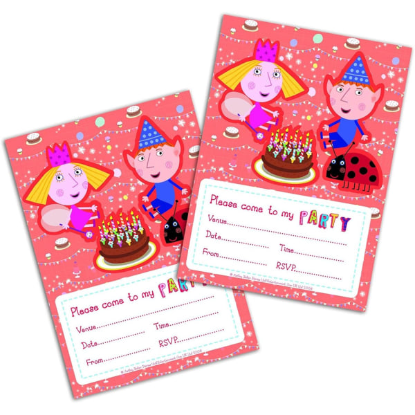 Ben och Hollys Little Kingdom Party Invitations (paket med 20) På Multicoloured One Size