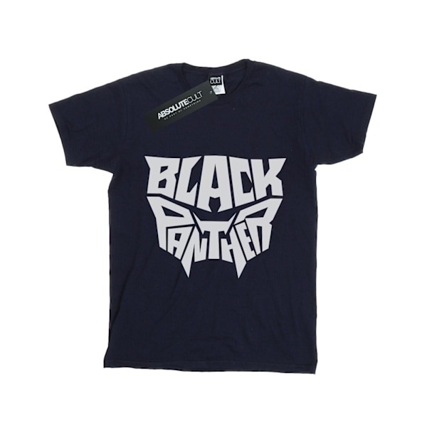 Marvel Girls Black Panther Worded Emblem Bomull T-shirt 9-11 År Navy Blue 9-11 Years