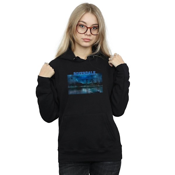 Riverdale Dam/Kvinnor Båtlogotyp Hoodie XXL Svart Black XXL