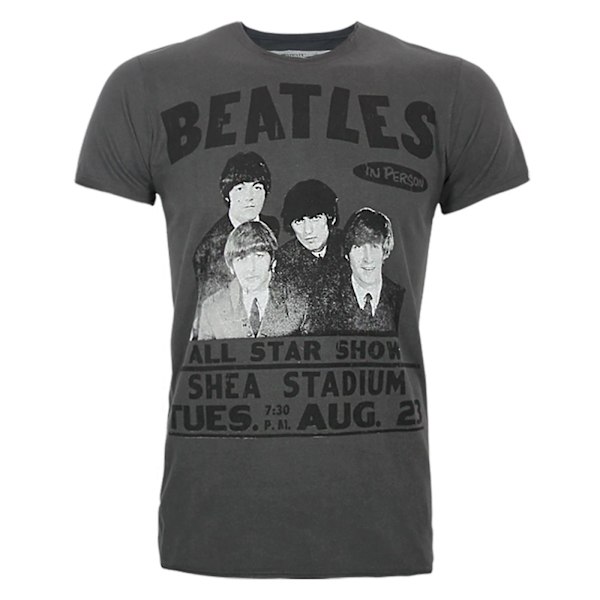 Amplified Mens The Beatles T-Shirt S Charcoal Charcoal S