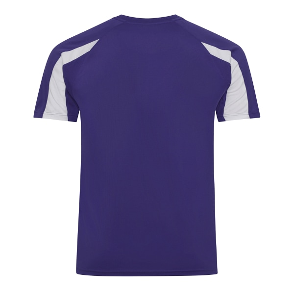 Just Cool Mens Contrast Cool Sports Plain T-Shirt XL Lila/båge Purple/Arctic White XL