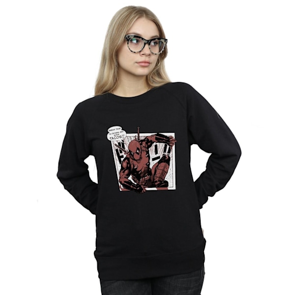 Marvel Womens/Ladies Deadpool Breaktime Tacos Sweatshirt M Blac Black M