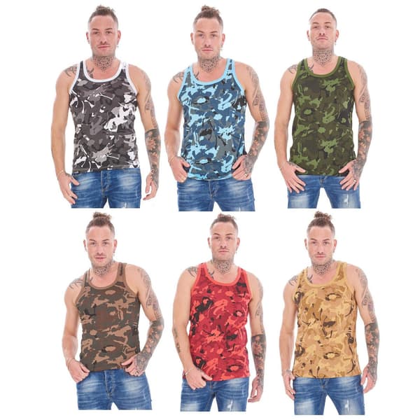 Keanu Kamouflage Linne för Män (6-pack) M Blå Blue M