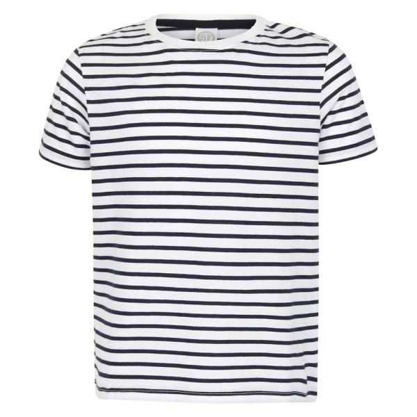 SF Minni Randig T-shirt för barn/barn 5-6 år Vit/Oxford White/Oxford Navy 5-6 Years