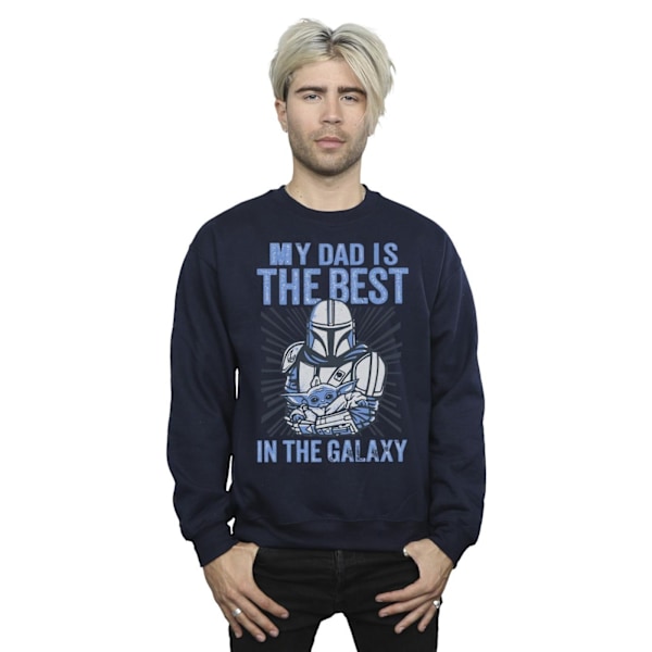 Star Wars Mandalorian Bästa Pappa Sweatshirt XXL Marinblå Navy Blue XXL