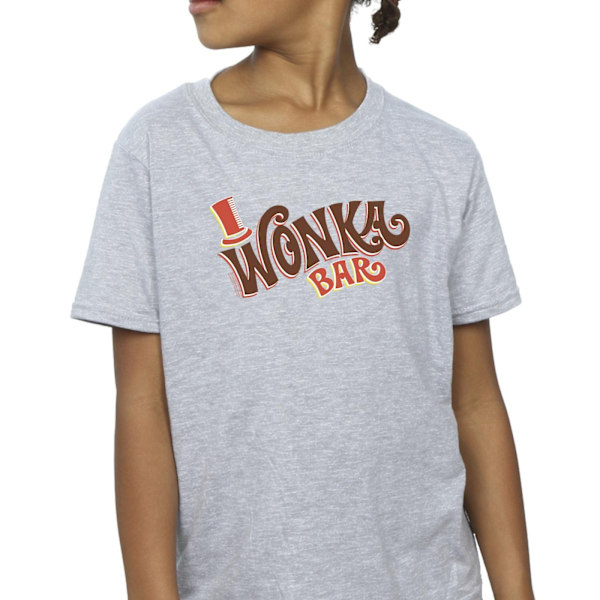 Willy Wonka Girls Bar Logo Bomull T-shirt 12-13 År Sports Grå Sports Grey 12-13 Years