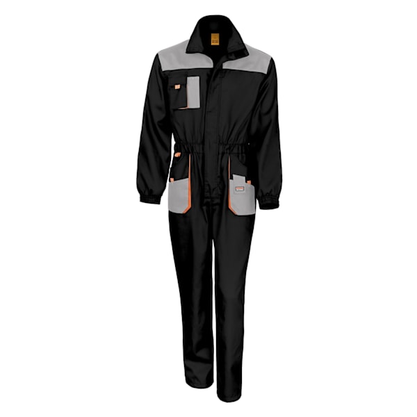Result Unisex Work-Guard Lite Workwear Overall (Andningsbar och Black / Grey / Orange 5XL
