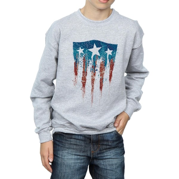 Marvel Boys Captain America Flag Shield Sweatshirt 5-6 år Sp Sports Grey 5-6 Years