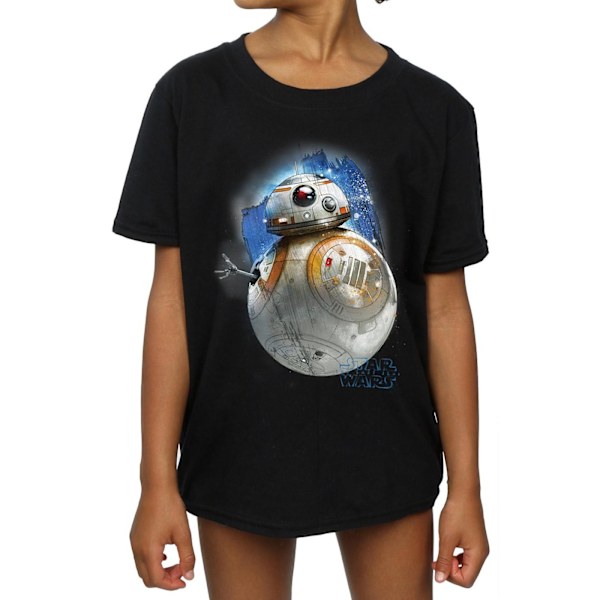 Star Wars: The Last Jedi T-shirt för flickor med BB-8, borstad, 5-6 år, B Black 5-6 Years