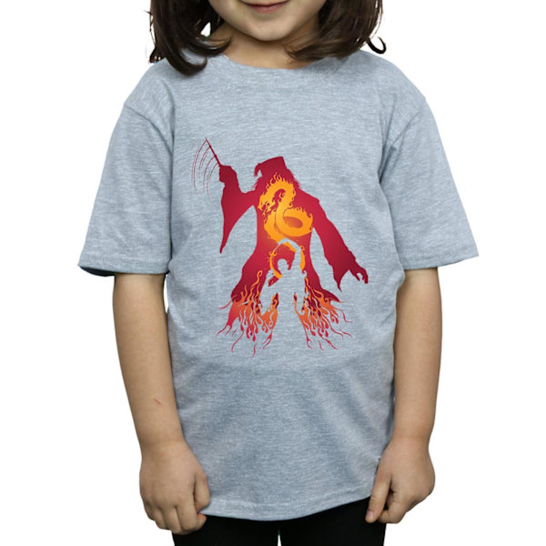 Harry Potter T-shirt i bomull med Dumbledore-silhuett för flickor 9-11 år Sports Grey 9-11 Years