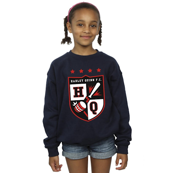 Justice League Girls Harley Quinn FC Pocket Sweatshirt 9-11 År Navy Blue 9-11 Years