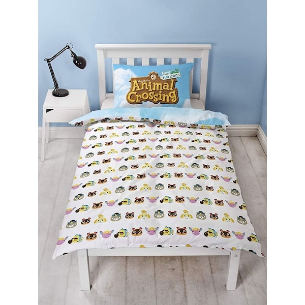 Animal Crossing Logo Påslakan Set Enkelsäng Flerfärgad Multicoloured Single